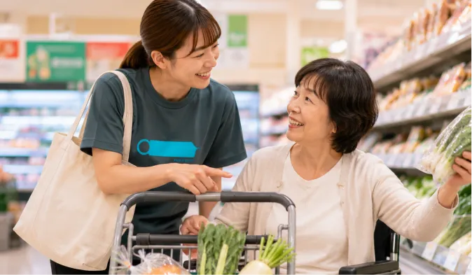 スタッフが家事支援をしている様子
